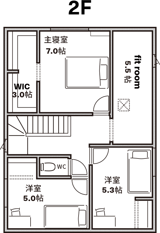 京良城町2モデルハウス 2F 間取り図